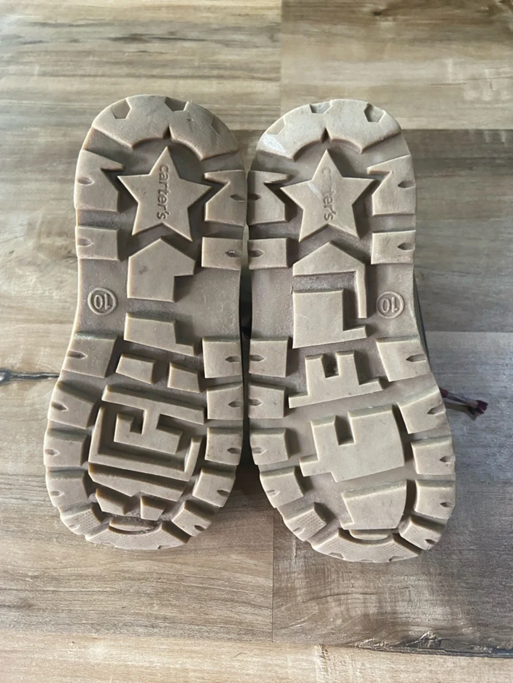 Kids Blue and Tan Lace-Up Outdoor Boots